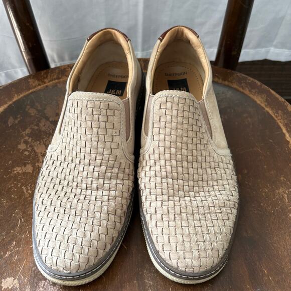 J&M McGuffey Woven Slip On Sheepskin Leather 8 Medium Taupe Style 25-2536 main image 7